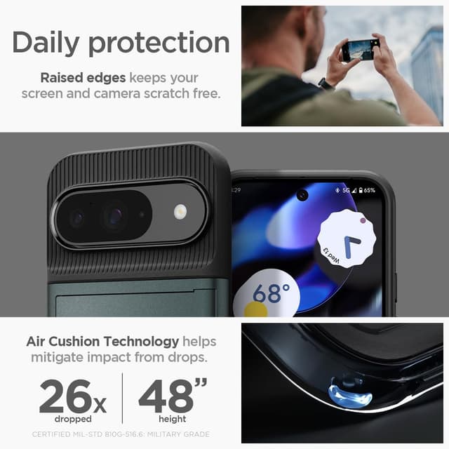 Detalle 2 de Spigen Slim Armor CS pour Google Pixel 9 — coque porte‑cartes