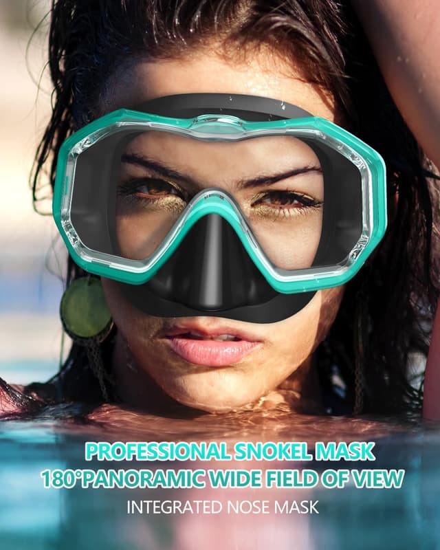 Detalle de WSTOO Adults Swim Goggles with Nose Cover (Anti-Fog, 180° Panoramic, Leak-Proof, 3-Lens)