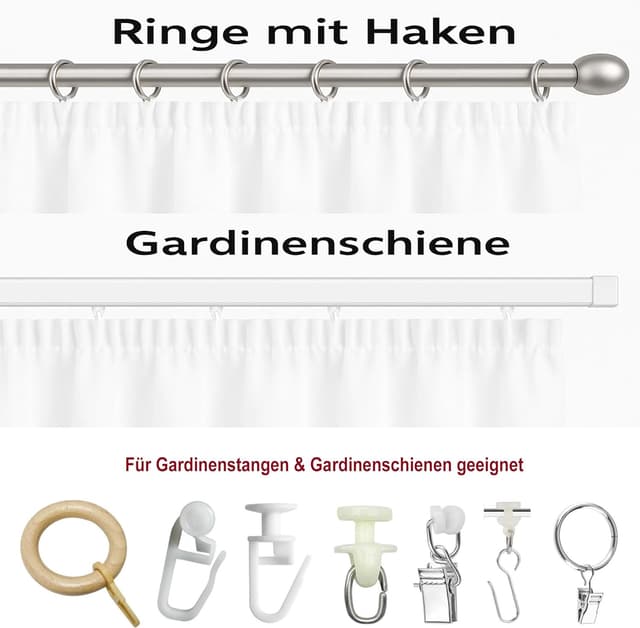 Detalle de IDOL Gardinen Vorhang halbtransparent mit Kräuselband und Store Voile Bleibandabschluss Weiß (200x400 cm)