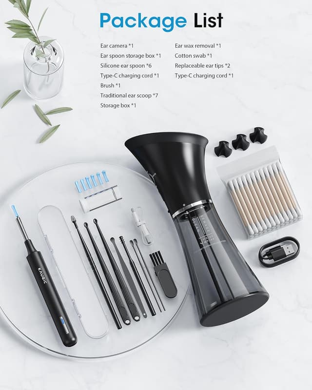 Thumbnail 6 de KAUGIC Ear Wax Removal Kit with Camera — electric ear cleaner with visual inspection and gentle irrigation