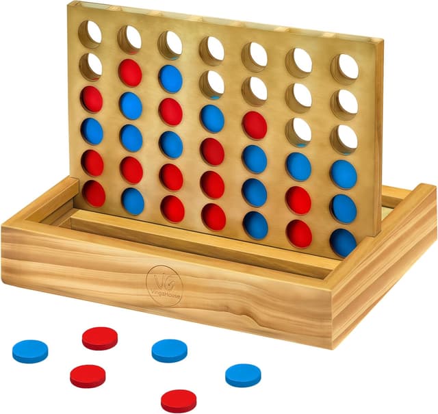Detalle de VingaHouse Vier gewinnt Retro Holzspiel