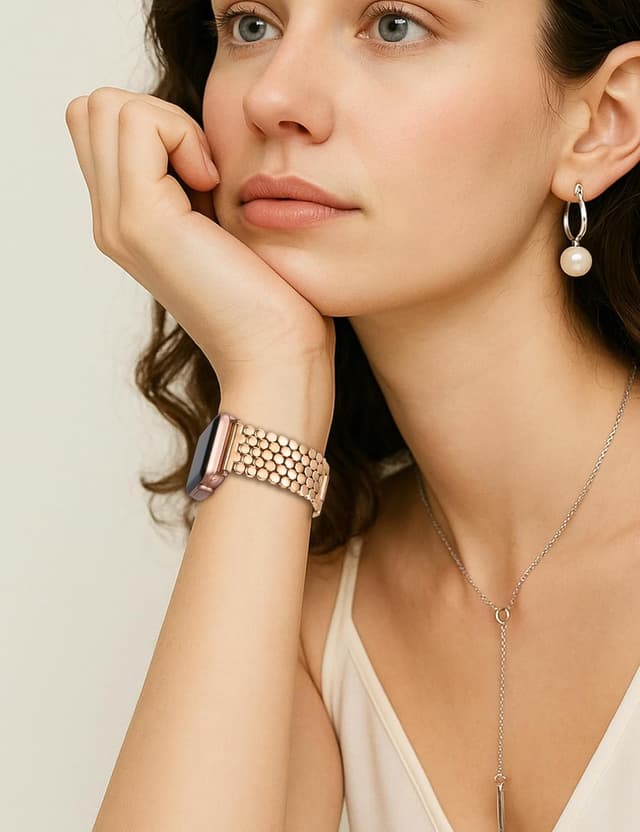 Thumbnail 6 de Cinturino in metallo a nido d’ape per Apple Watch 38/40/41/42/44/45/46/49 mm – bracciale elegante donna (Ultra, SE e Serie 1-11)