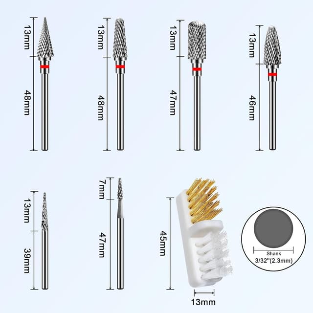Thumbnail 6 de CGBE Punte fresa unghie 3/32" kit 6 pezzi