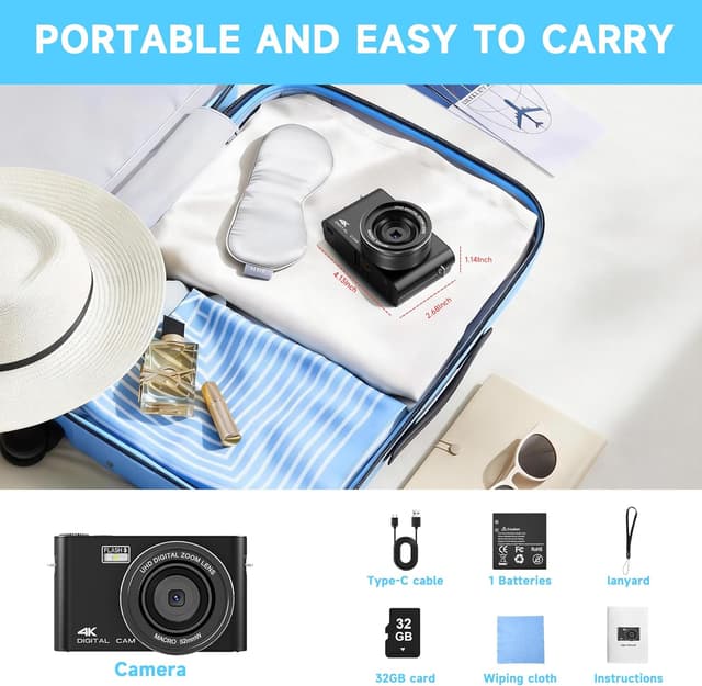 Thumbnail 6 de 4K 48MP Digital Camera with Touch Screen