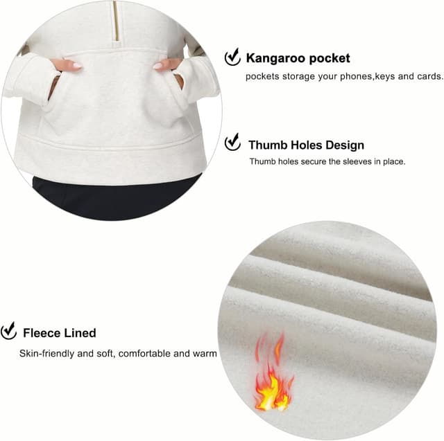 Detalle 1 de THE GYM PEOPLE Half Zip Fleece Crop