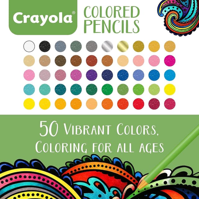 Detalle de Crayola Colored Pencils for Adults (50ct) — Colored Pencil Set for Adult Coloring Books, Teens & Adults