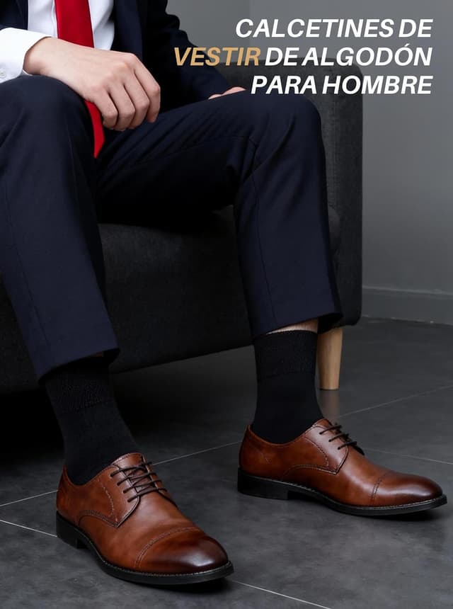 Detalle 1 de ZFSOCK Calcetines Hombre Algodón Vestir 5 Pares