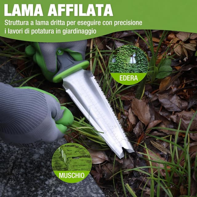 Detalle de WORKPRO paletta da giardino 12" con custodia in Oxford e lama dentata in acciaio inox