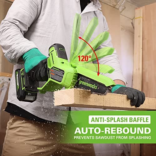 Thumbnail 8 de Greenworks 24V Mini Motosierra 10 cm 2 Ah 🌲