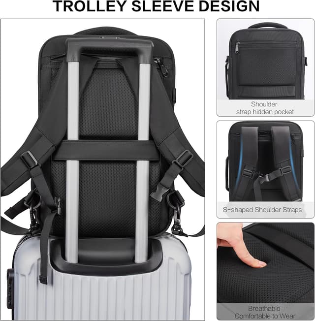 Thumbnail 6 de YOUNGOA Mochila de Viaje Cabina para Avión ✈️ 20L Negro