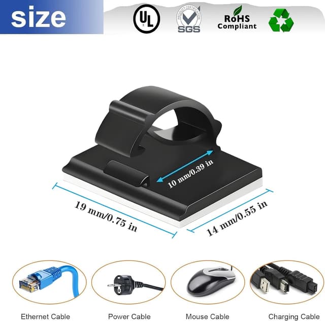 Thumbnail 1 de SZFUDIGO selbstklebende Kabelhalter 50er Pack đ