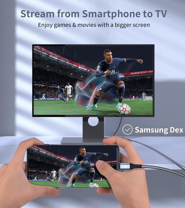 Detalle de SWECENT 4K USB-C to HDMI Cable (2m) with Plug and Play and HDCP 2.2