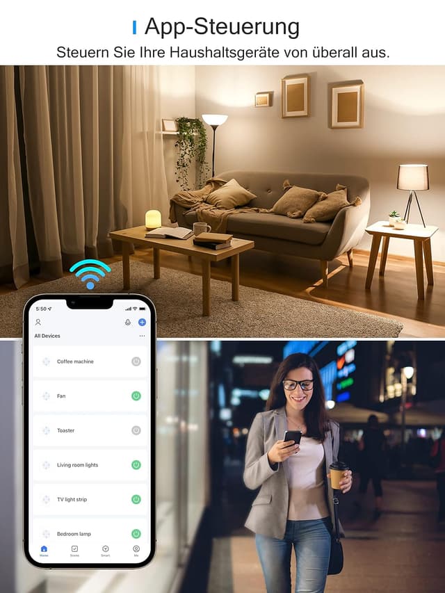 Detalle 2 de EIGHTREE WLAN Smart Alexa Steckdose mit Strommessung 16A