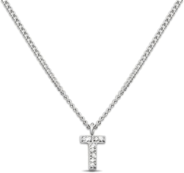 Detalle de GD GOOD.designs EST. 2015 Chaîne avec lettres argentées en acier inoxydable pour femmes