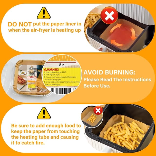 Thumbnail 5 de 8" Air Fryer Liners 150pcs