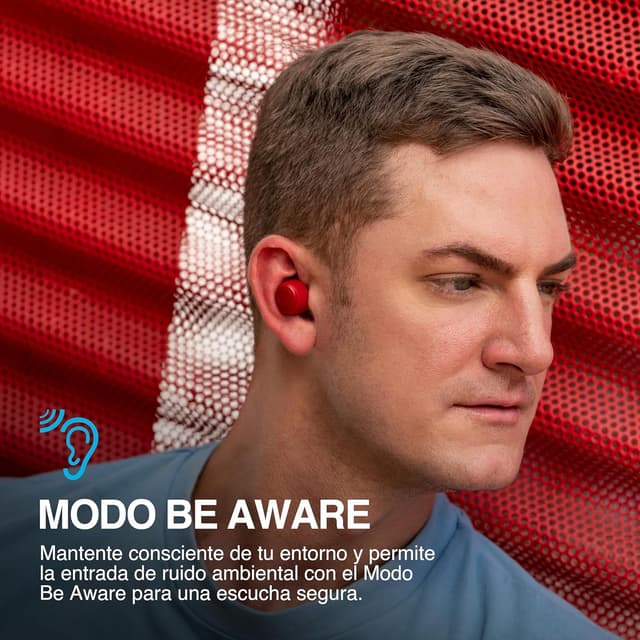 Detalle 1 de JLab Go Air Pop+ Auriculares Bluetooth Rosa Roja