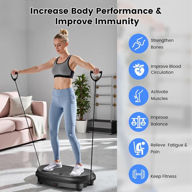Thumbnail 6 de HVX Vibration Plate Exercise Machine with Bluetooth & Dual Resistance Bands