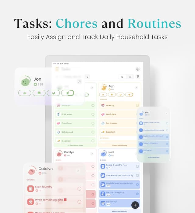 Detalle de Cozyla Mate Digital Calendar+ 2 32" 4K smart wall planner with touchscreen, chores and family profiles