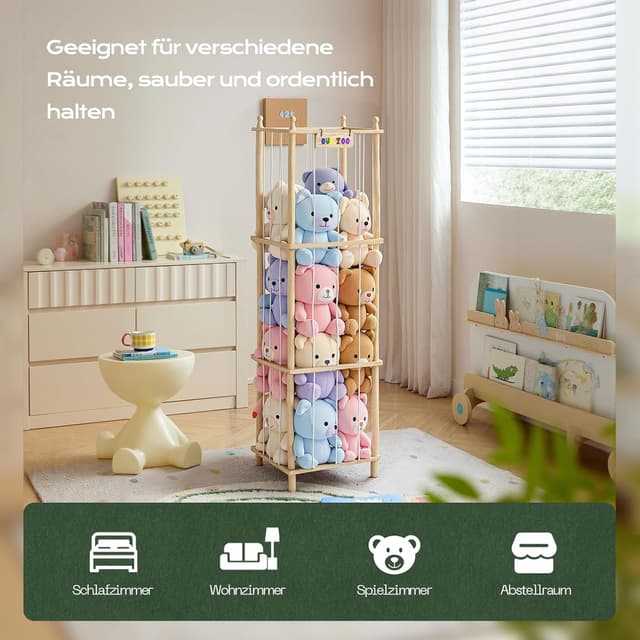 Detalle 1 de Holz Kuscheltier Aufbewahrung 135×40×40