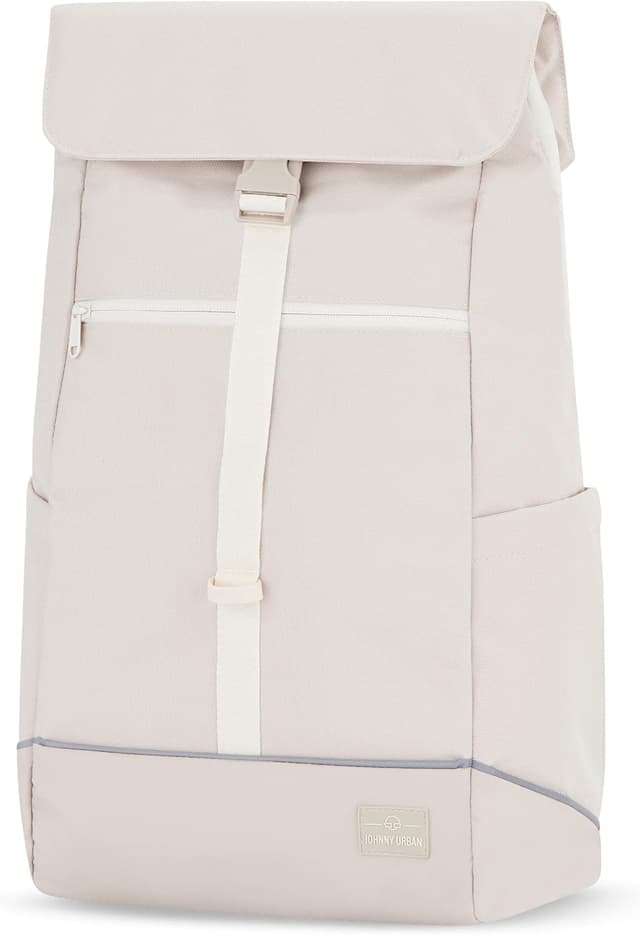 Detalle de Johnny Urban Mika Bike : sacoche arrière vélo 2 en 1 beige avec sac à dos et compartiment PC 16 pouces