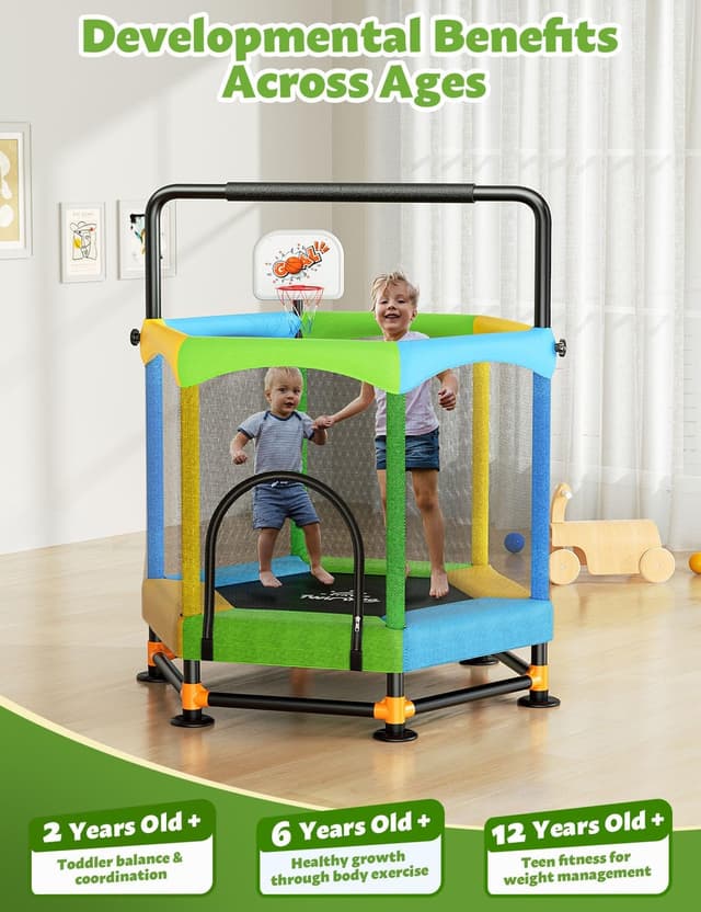 Thumbnail 6 de Twinkoo 60" Fortified Toddler Trampoline with Enclosure