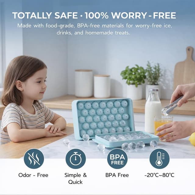 Detalle 2 de WIBIMEN Ice Cube Tray 0.8" 2-Pack