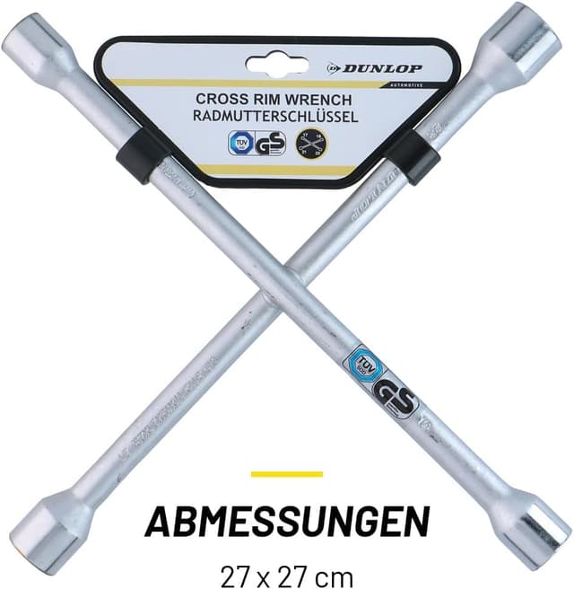 Detalle de DUNLOP Wagenkreuz Kreuzschlüssel für PKW – Kreuzschlüsse passend für 17–19–21–23 mm