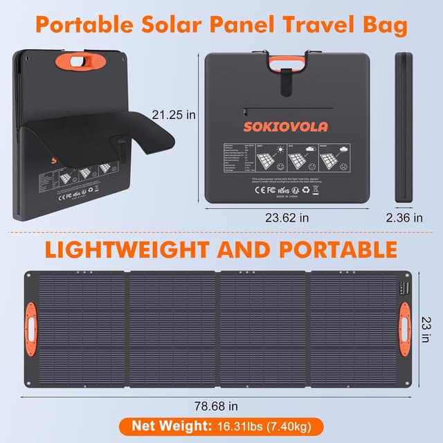 Detalle 2 de SOKIOVOLA N-Type 200W Foldable Solar Panel ☀