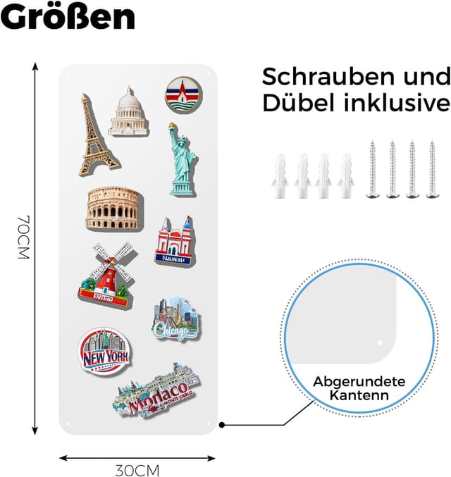 Detalle 1 de LYZZXI Magnettafel 30 x 70 cm