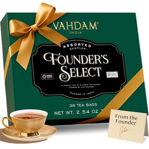 Imagen de VAHDAM Founder's Selection — Surtido de té 36 bolsitas 🍵 en OfertitasTOP