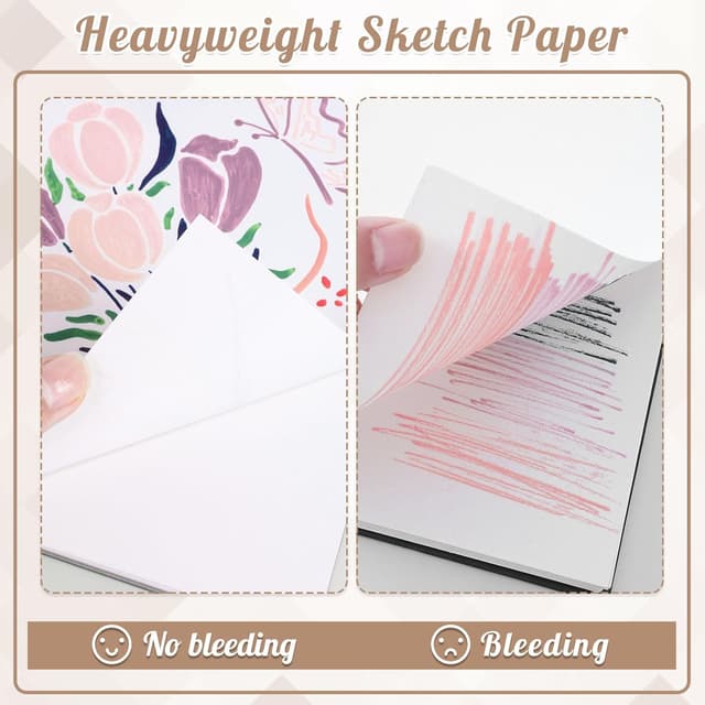 Thumbnail 4 de A4 Sketchbook 58 Sheets (116 pages) with 200GSM Thick Paper – Black Hardback Drawing Pad, 21 x 29.7 cm