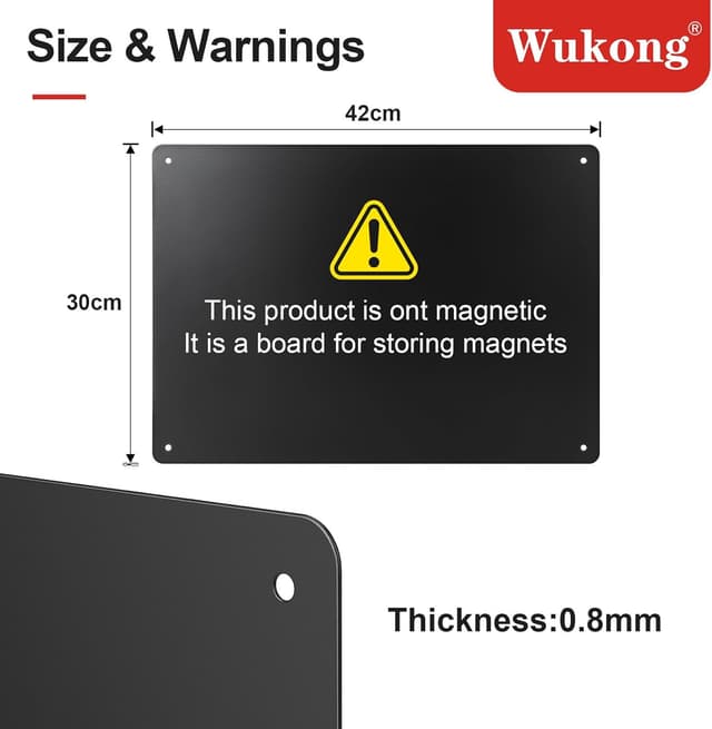 Detalle 2 de Wukong Lavagna Magnetica Nera 42 x 30 cm 📋