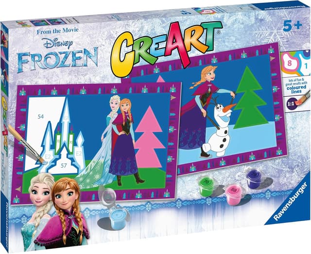 Detalle 2 de Ravensburger CreArt 5 Anni Junior Frozen – Dipingere con i Numeri per Bambini 5+