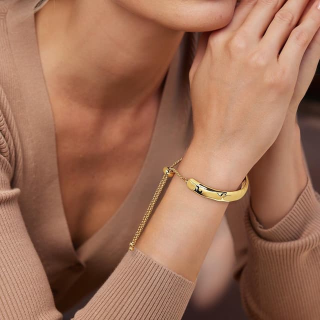 Detalle 2 de Gold-tone holiday bracelet, Adjustable chain