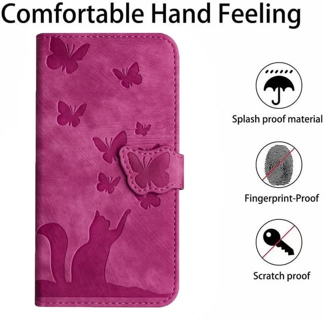 Detalle 2 de LSPCASA Klappschutzhülle für Samsung Galaxy A7 (2018) – Kartenfächer, Standfunktion & Magnetverschluss