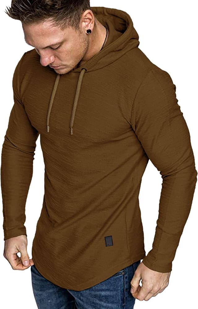 Thumbnail 6 de Lexiart Men’s Fashion Athletic Hoodie (Solid Color) Cotton-Blend Fleece Pullover