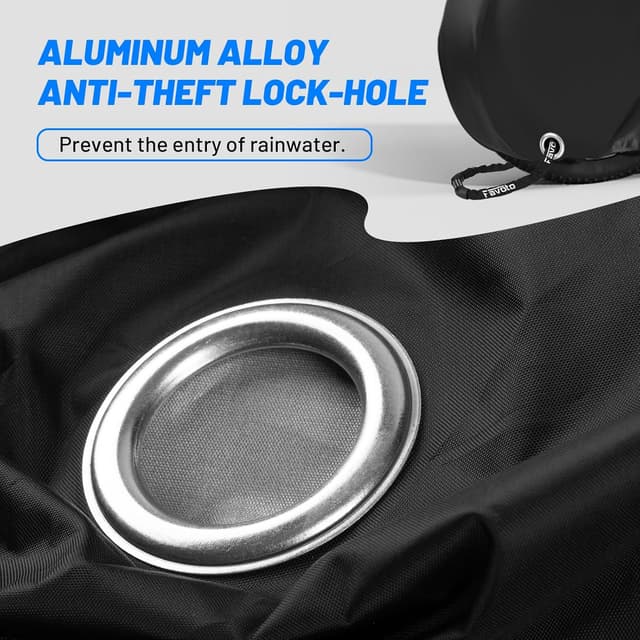 Detalle de Housse de vélo extérieure Favoto en tissu Oxford 210D imperméable 200x70x110 cm noire (VTT, route, montagne)