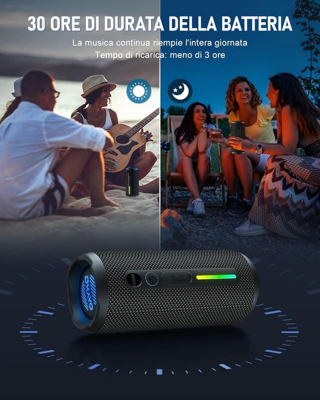 Thumbnail 6 de OHAYO Cassa Bluetooth portatile 24W con Bluetooth 5.3, luci RGB e IPX7