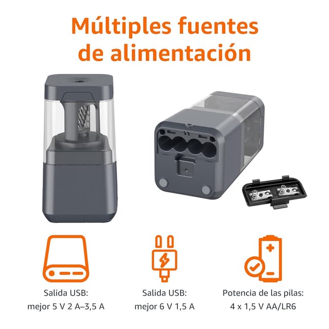 Thumbnail 1 de Amazon Basics Sacapuntas Eléctrico Portátil ⚡ Batería/USB