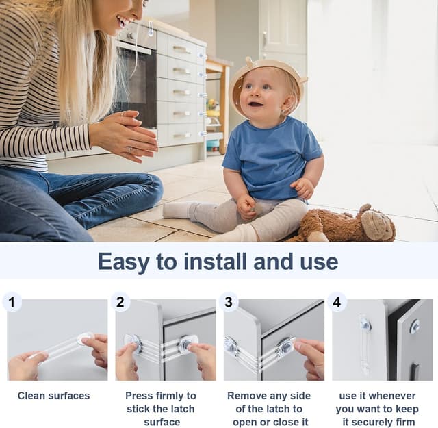 Detalle 2 de Kimsky Sécurité Bebe Bloque Porte 12 pièces Transparent