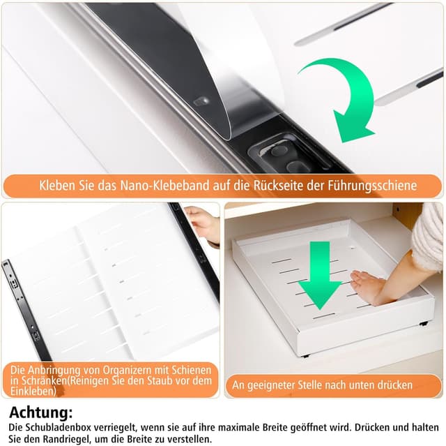 Thumbnail 3 de NAYAHOSE Teleskopschublade 32–48 cm Weiß