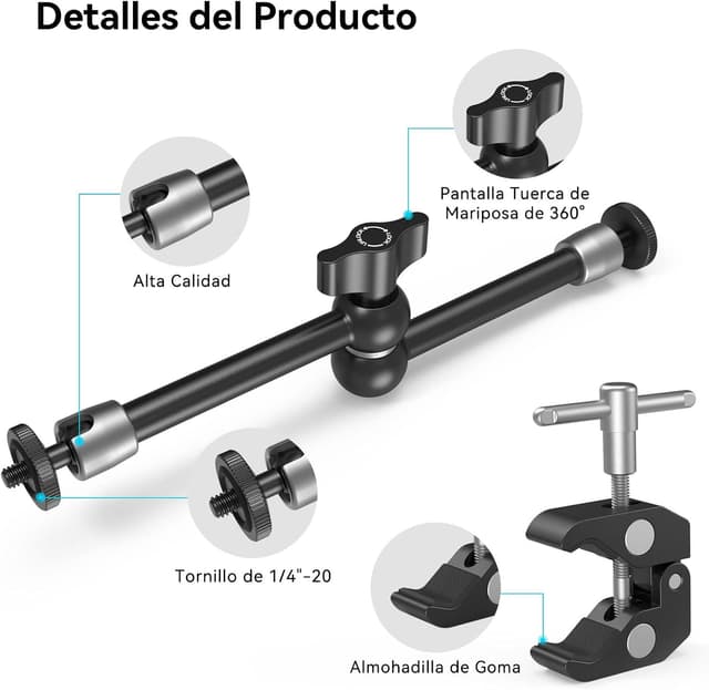 Detalle 2 de SMALLRIG KBUM2732B Brazo mágico 10 pulgadas 2,5 kg
