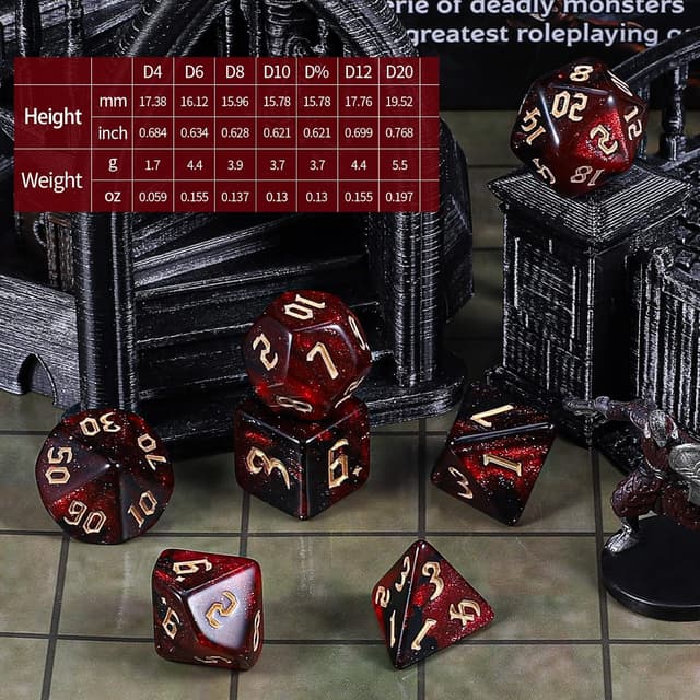 Thumbnail 4 de YILAIDA Polyedrische Würfel 182 Stück 🎲