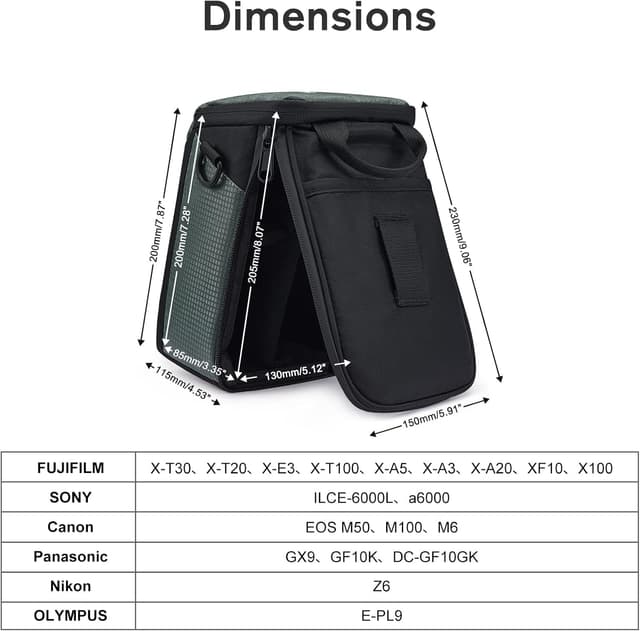 Detalle de S-Zone Kameratasche wasserdicht & stoßfest – gepolsterter Einsatz für DSLR/SLR und spiegellose Kameras