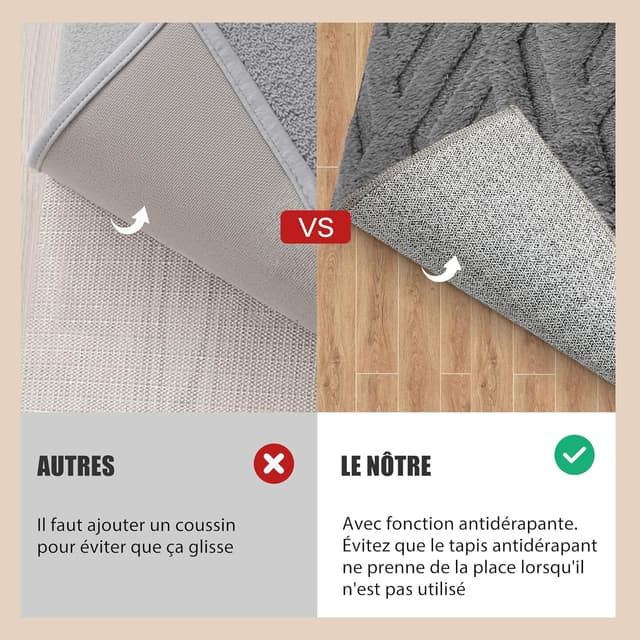 Detalle 2 de PureCozy tapis 200x300 antidérapant