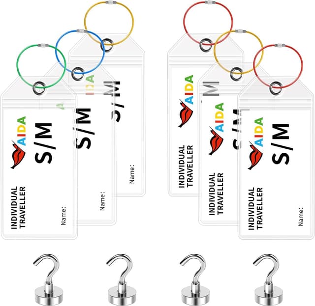 Detalle de HONIZER AIDA Kofferanhänger-Set für Kreuzfahrten (6 wasserfeste Anhänger, 4 Magnet-Haken)