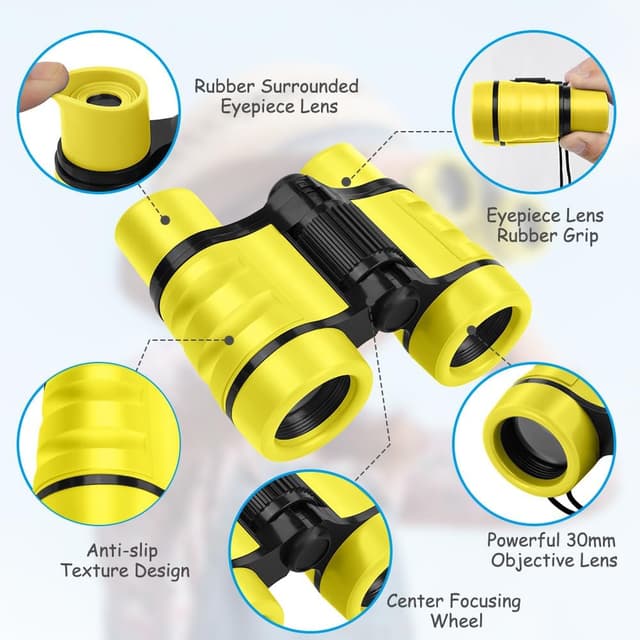 Detalle de OSDUE Binocolo per Bambini 4x30 mini e compatto per bird watching, campeggio ed escursionismo