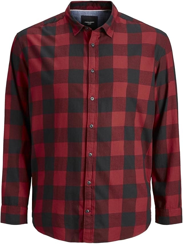 Imagen de Jack & Jones Jjegingham Camisa L/S Ps Noos Roja 5XL 👕 en OfertitasTOP
