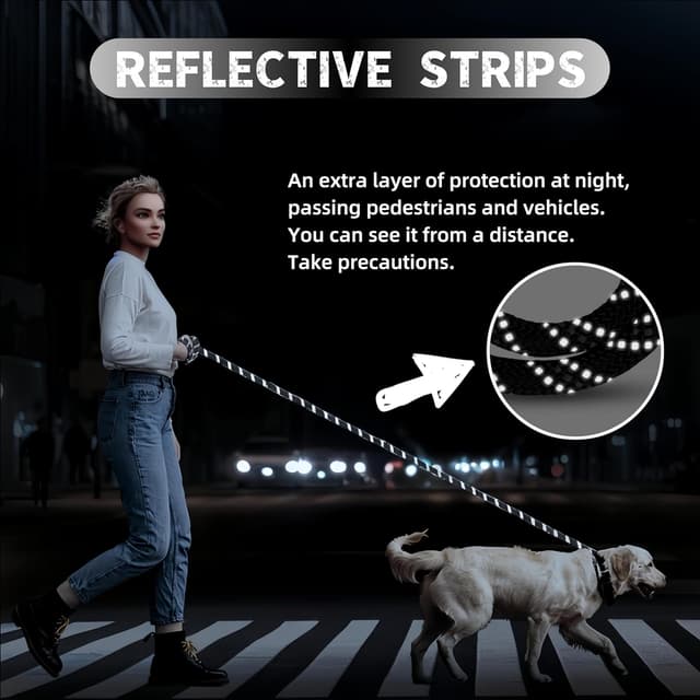 Detalle 1 de YUAN NIAN Schleppleine für Hunde mit gepolstertem Griff – 10 m, 10 mm, grün