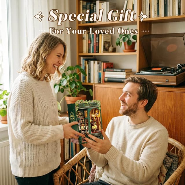 Detalle 2 de CUTEBEE Owl Bookstore Book Nook Kit with LED